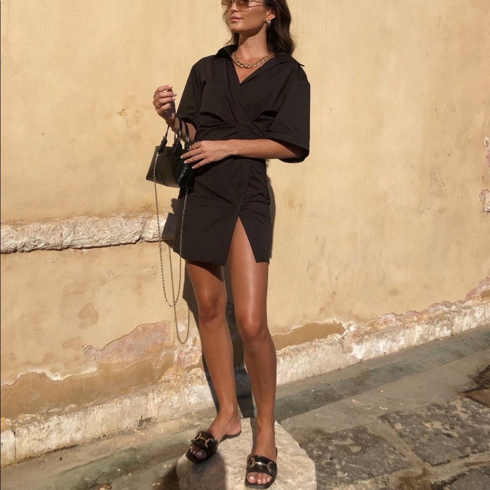 Zara Poplin Wrap Dress